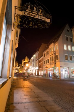 Füssen, Germany – Christmas 2016. Street view of Füssen.