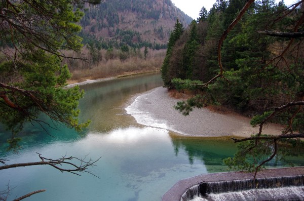 Füssen, Germany – Christmas 2016. Lechfall (Gorge, river and weir)
