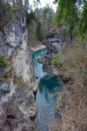 Füssen, Germany – Christmas 2016. Lechfall (Gorge, river and weir)