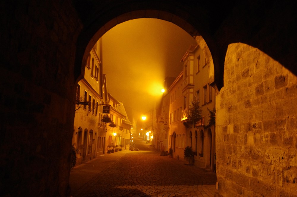 Rothenburg ob der Tauber, Germany - Christmas 2016. It's getting late here and the mist thickens. I can't help but think of Whitechapel, London and Jack the Ripper when I look at this photo.