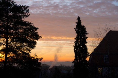 Rothenburg ob der Tauber, Germany - Christmas 2016. Sunrise from the battlements.