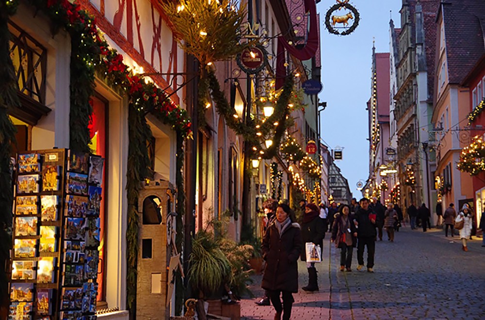 Rothenburg ob der Tauber, Germany - Christmas 2016. We'd been lead to believe that Rothenburg would be mobbed with visitors but we found it to be fairly quiet, with no queues in the shops and the restaurants being virtually empty. Maybe it's the recession or we just happened to fall lucky.