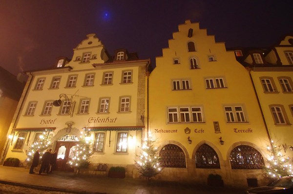 Rothenburg ob der Tauber, Germany - Christmas 2016. Our hotel as the mist begins to descend.